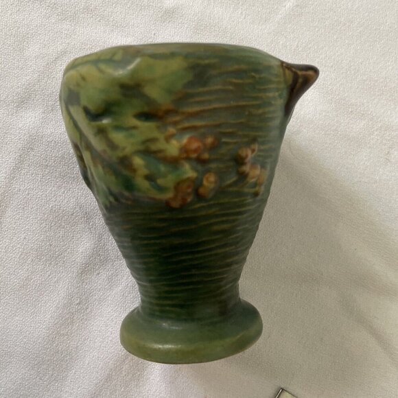 Miniature Green Ceramic Pitcher With Leaf & Berry Design - Picture 8 of 11